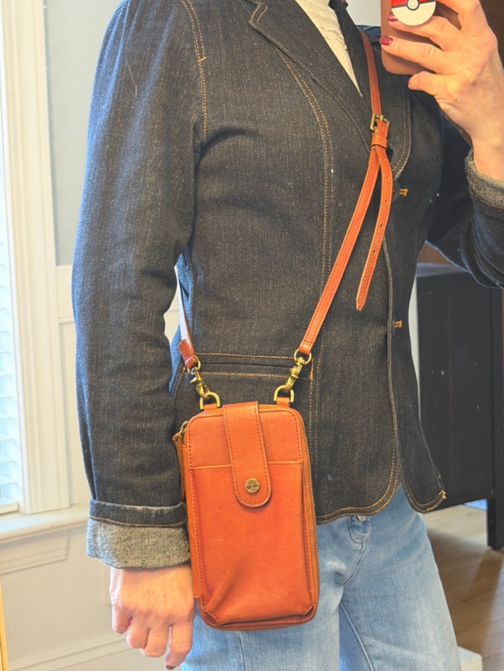 Timberland Minimalist Leather Phone Crossbody Wallet Brown Compact (GUC) - Picture 17 of 17